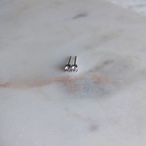 Sterling silver and crystal earrings small white/clear crystal earrings timeless